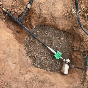 After water meter wellwater ground installation in process